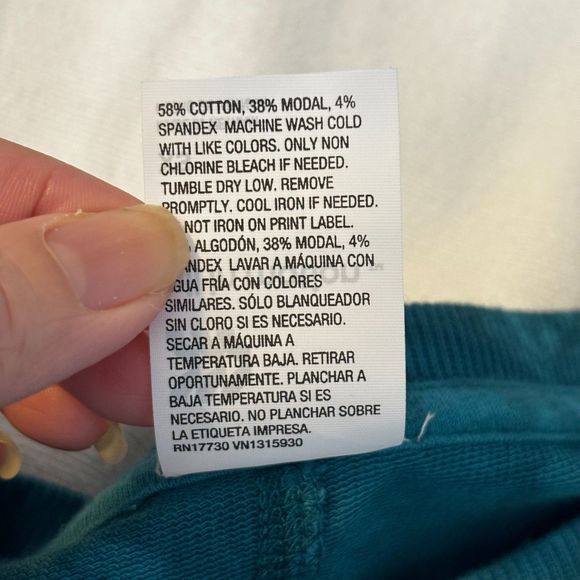 All in Motion Women's Loose Tie-Dye Crewneck Pullover Sweatshirt Teal green XS - Picture 7 of 9